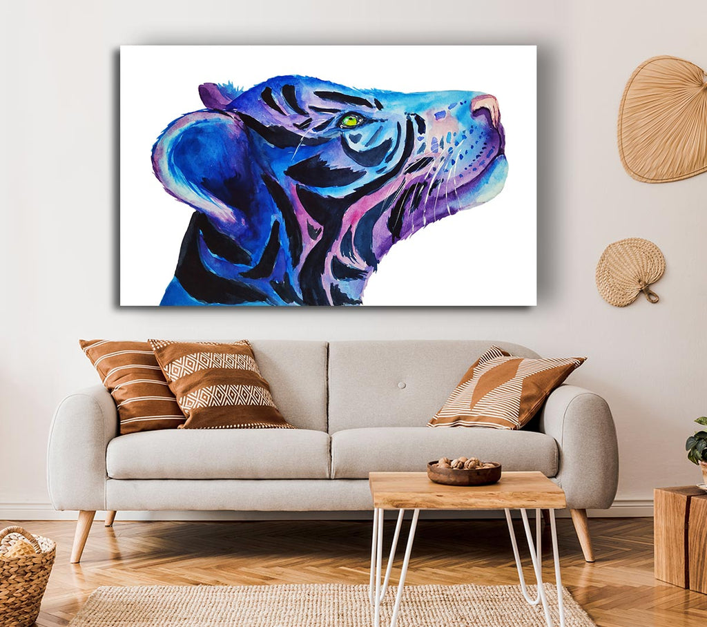 Picture of Stunning Tiger Cub Blues Canvas Print Wall Art