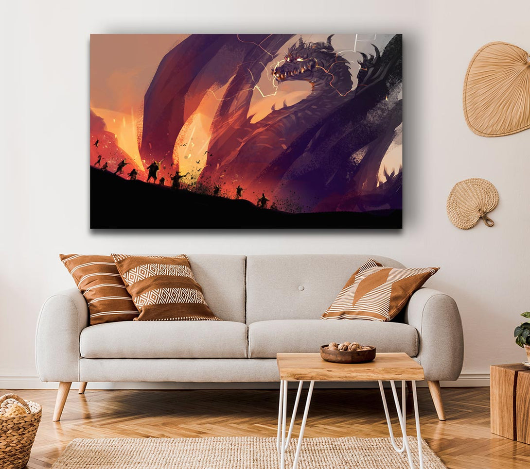 Picture of When The Dragon Attacks Canvas Print Wall Art
