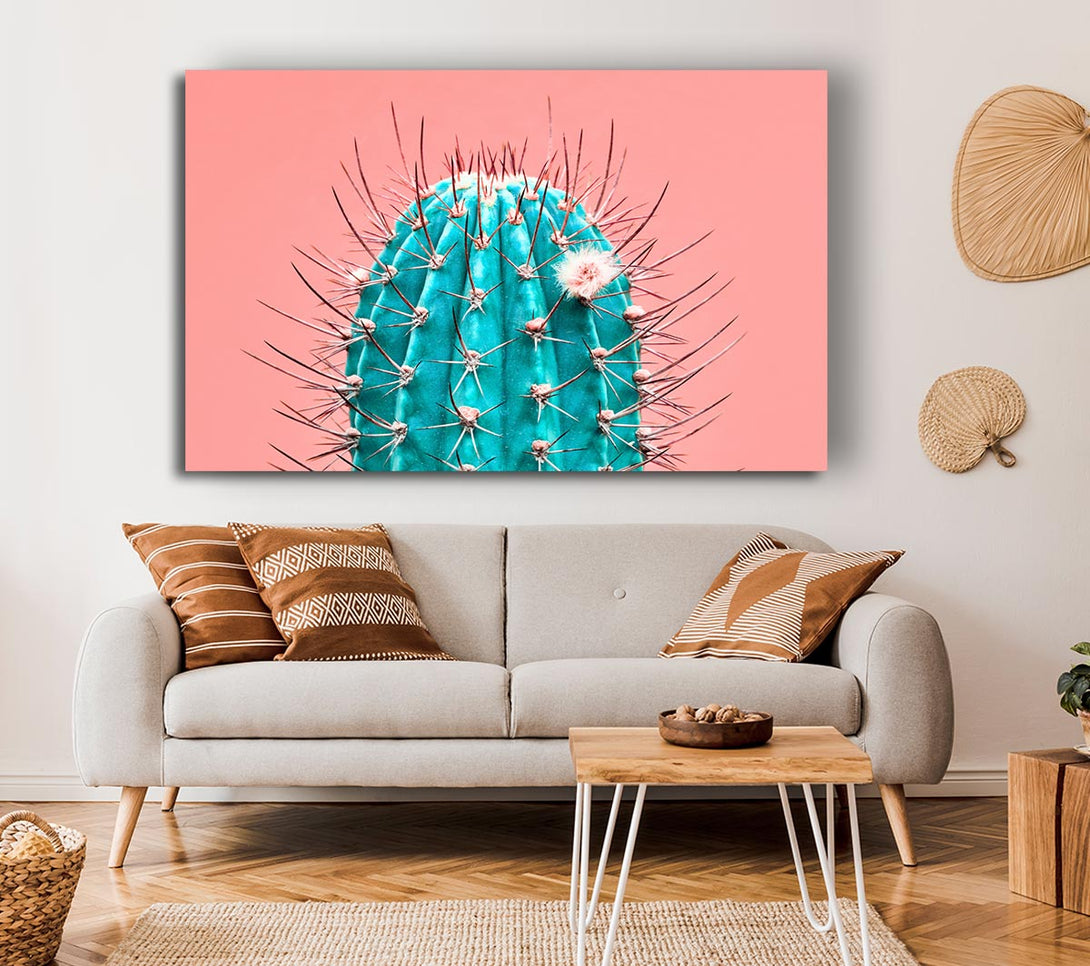 Picture of Teal Cactus Canvas Print Wall Art