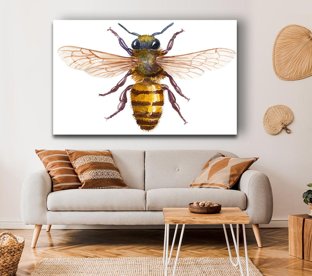 Picture of Watercolour Bee Canvas Print Wall Art
