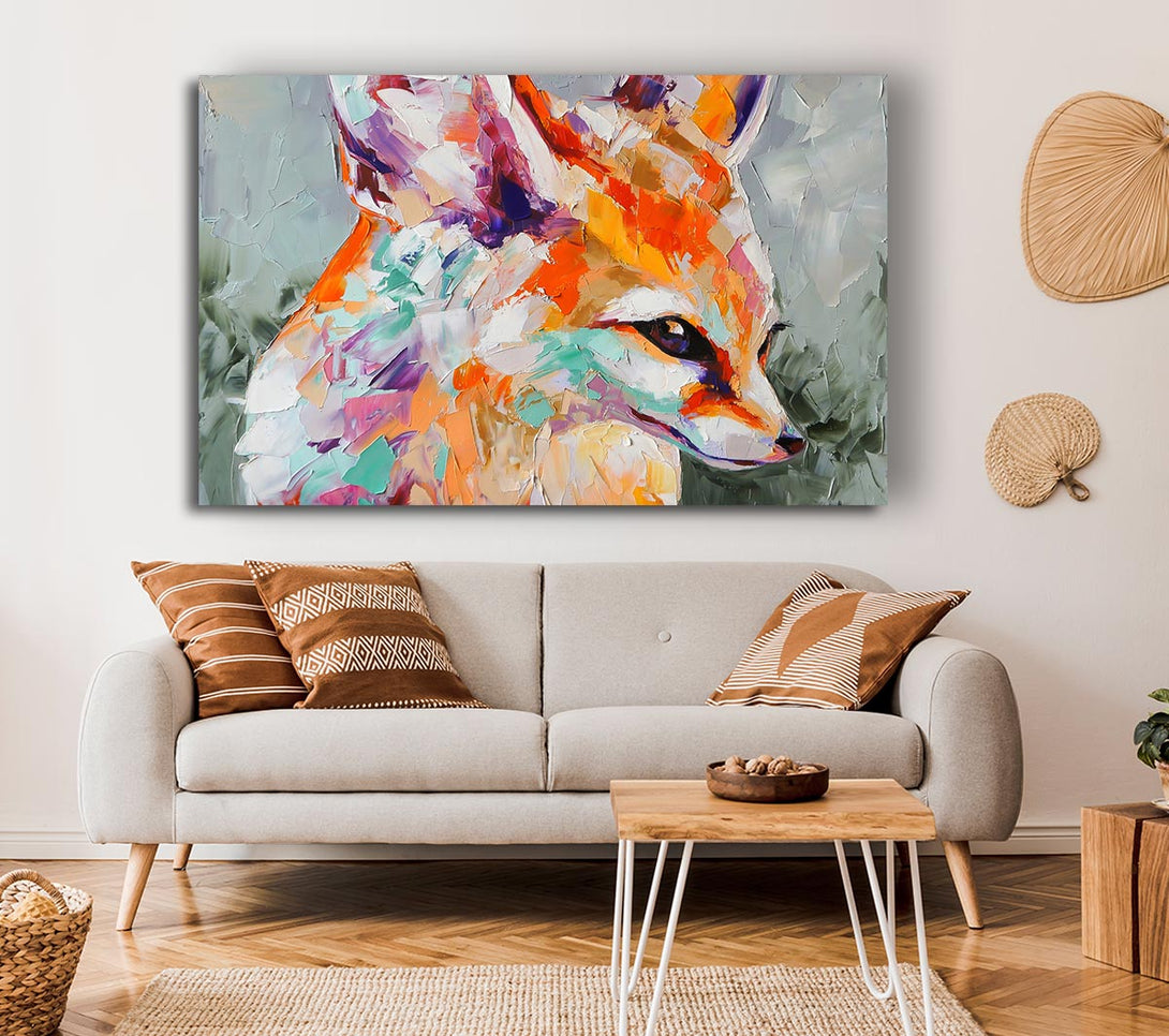 Picture of Vibrant Fox Painting Canvas Print Wall Art