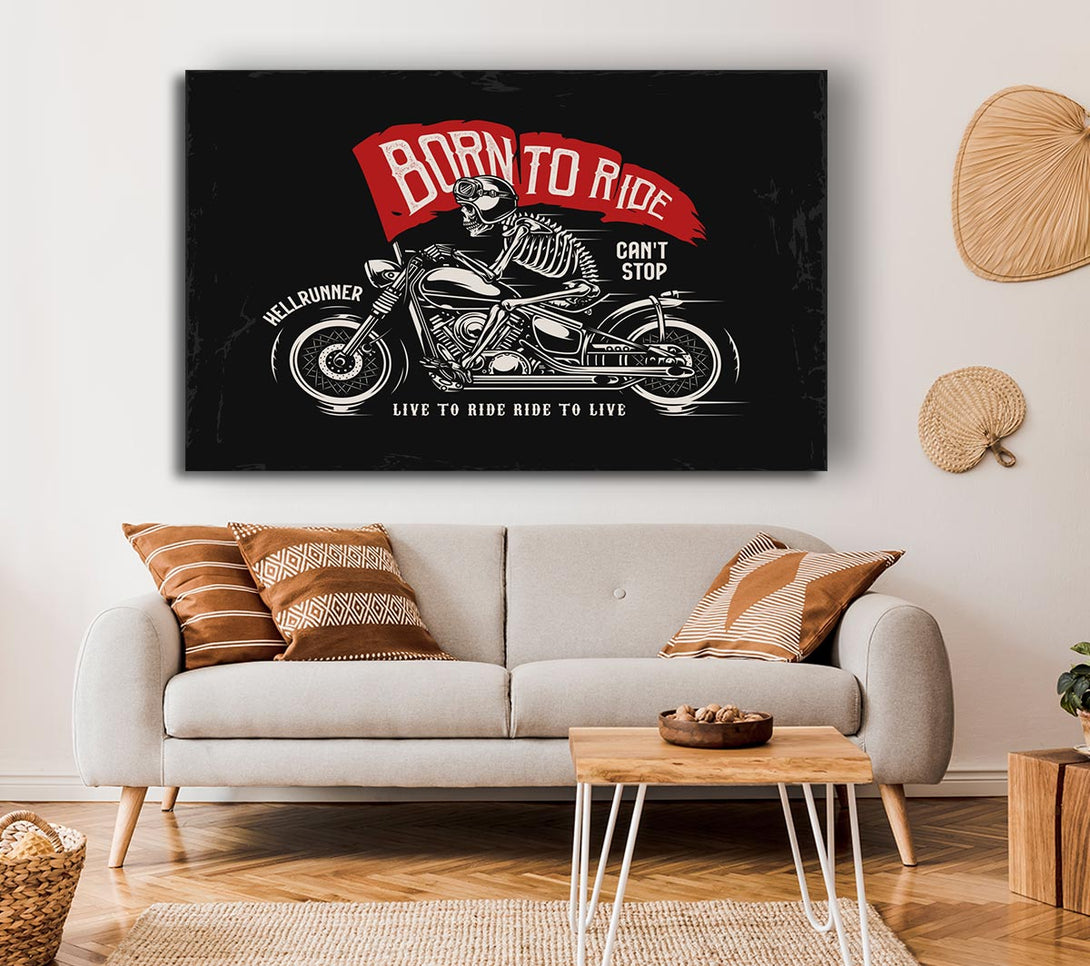 Picture of Born To Ride Canvas Print Wall Art