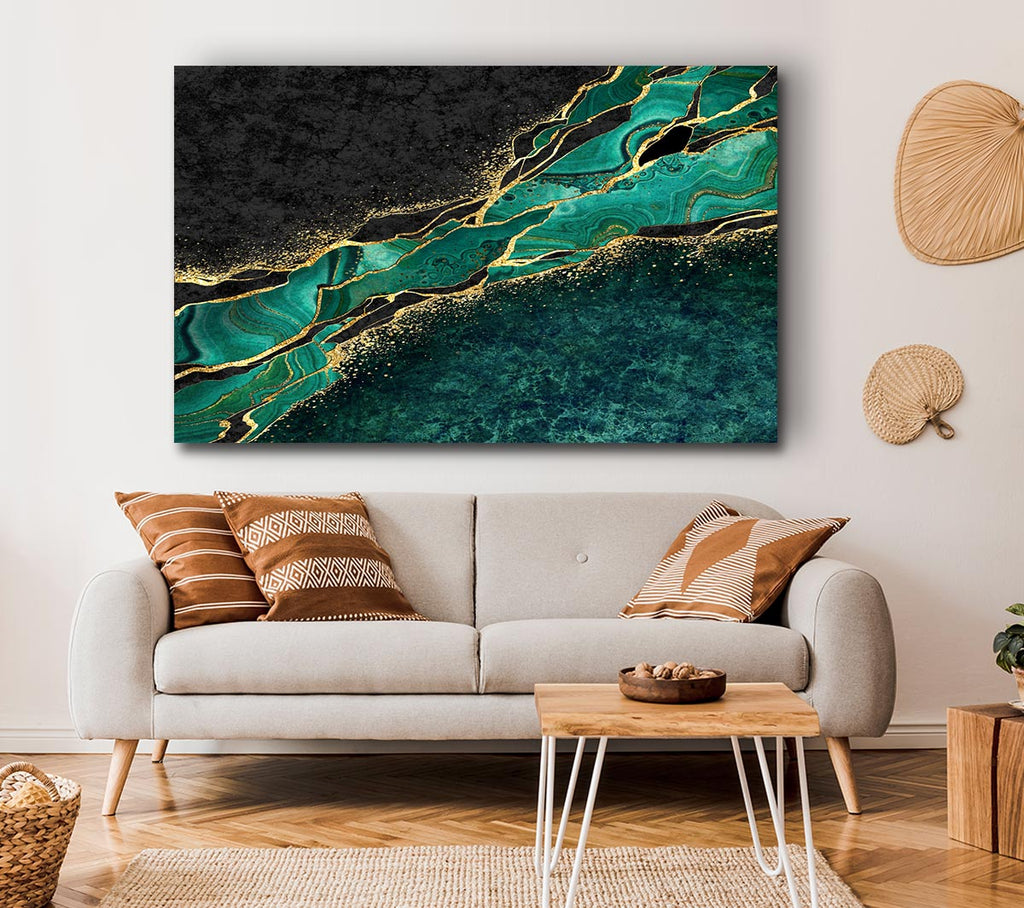 Picture of The Green And Gold Textures Canvas Print Wall Art