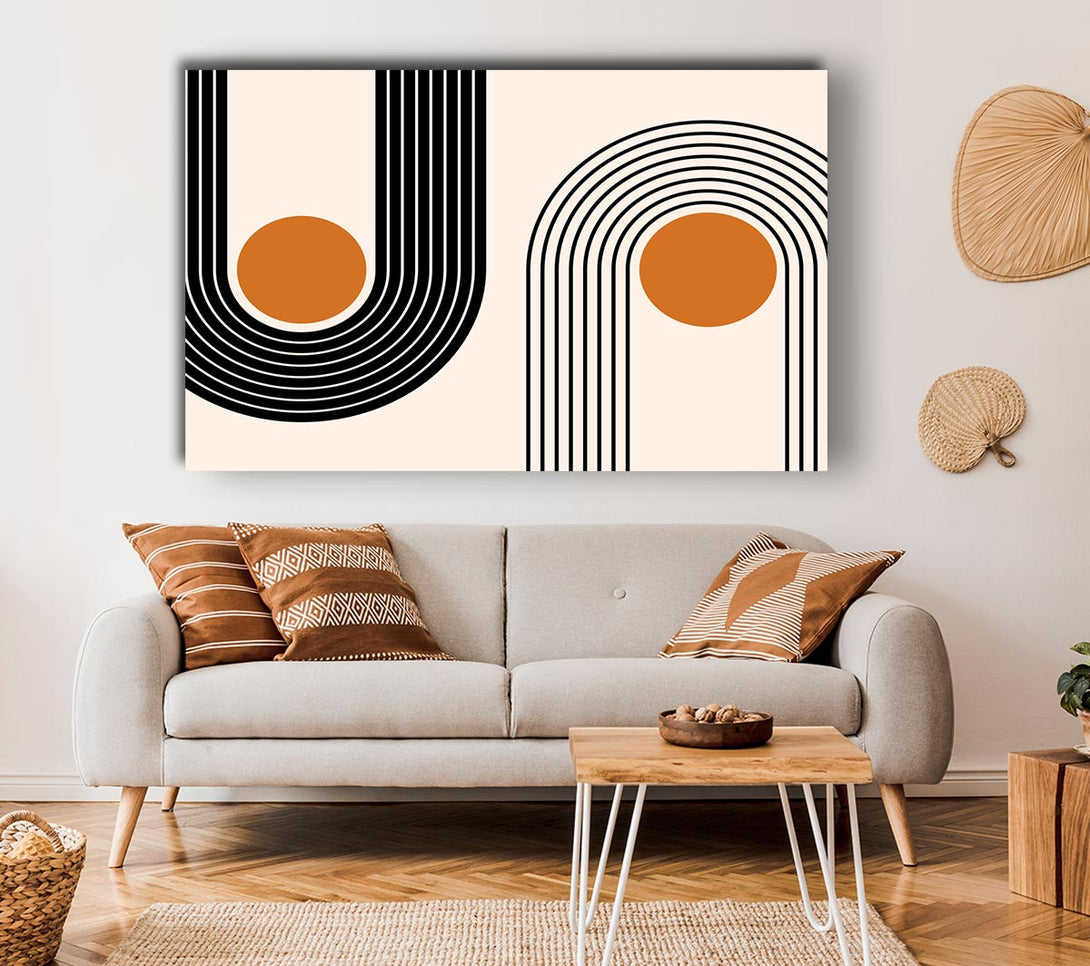 Picture of Curved Lines Round The Sun Canvas Print Wall Art
