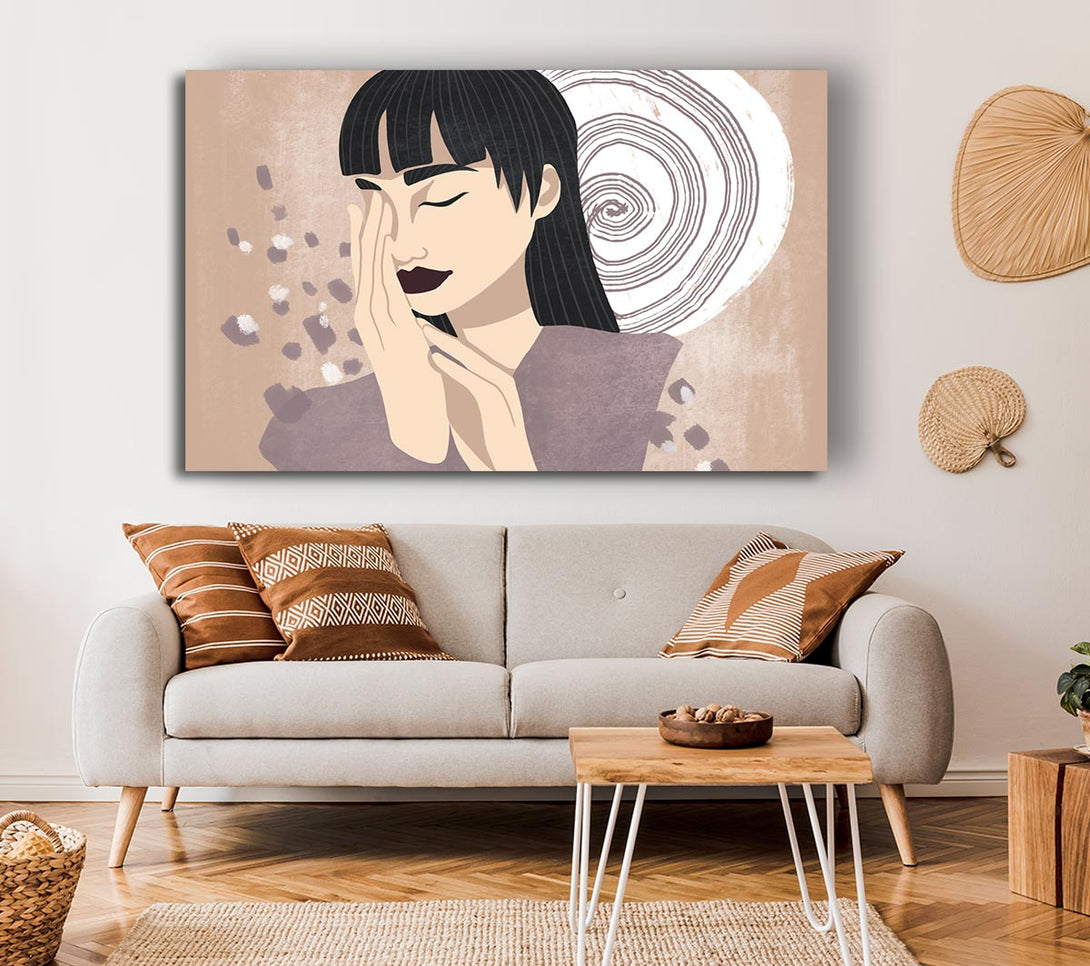  A Canvas Print of Hand To Face Canvas Print