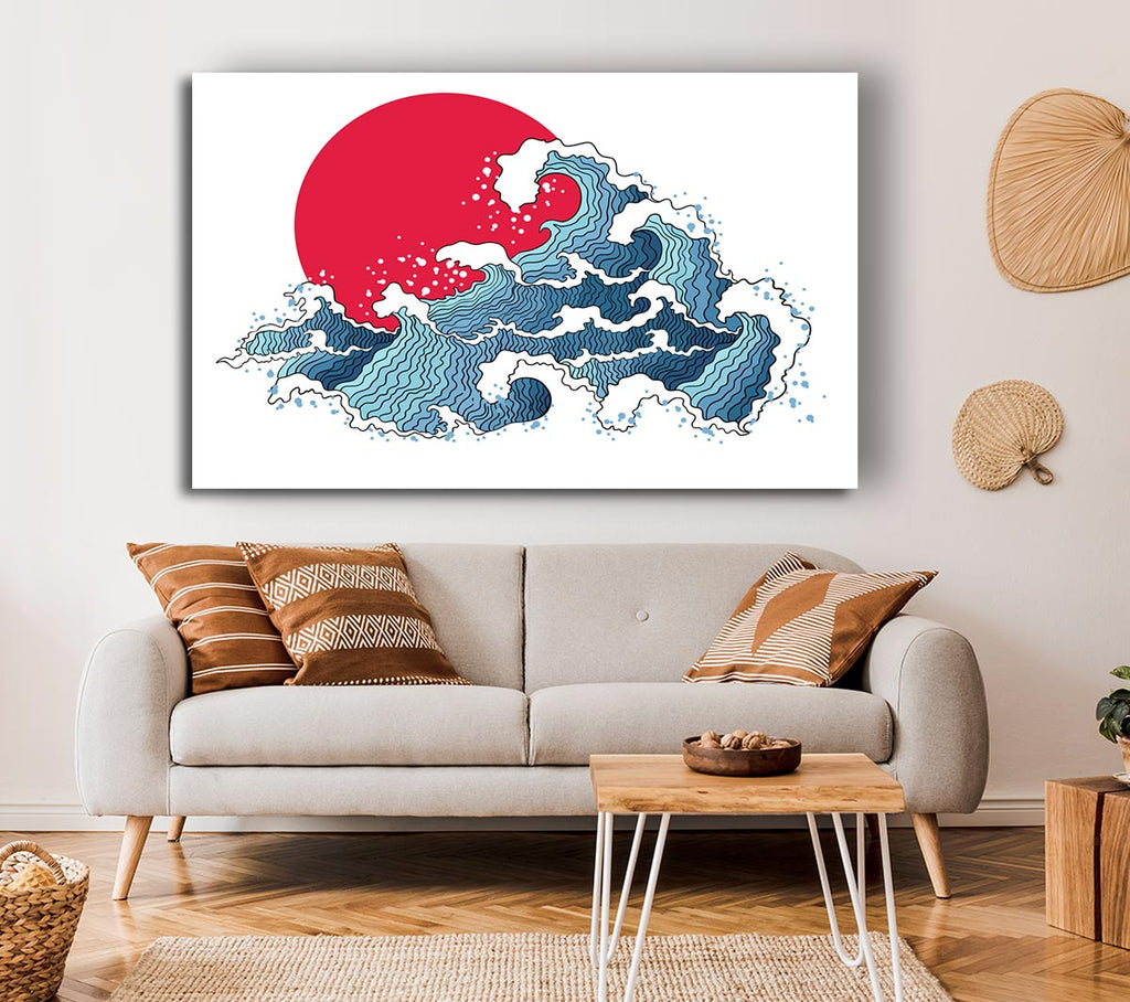 Picture of Crashing Waters Under The Sun Canvas Print Wall Art