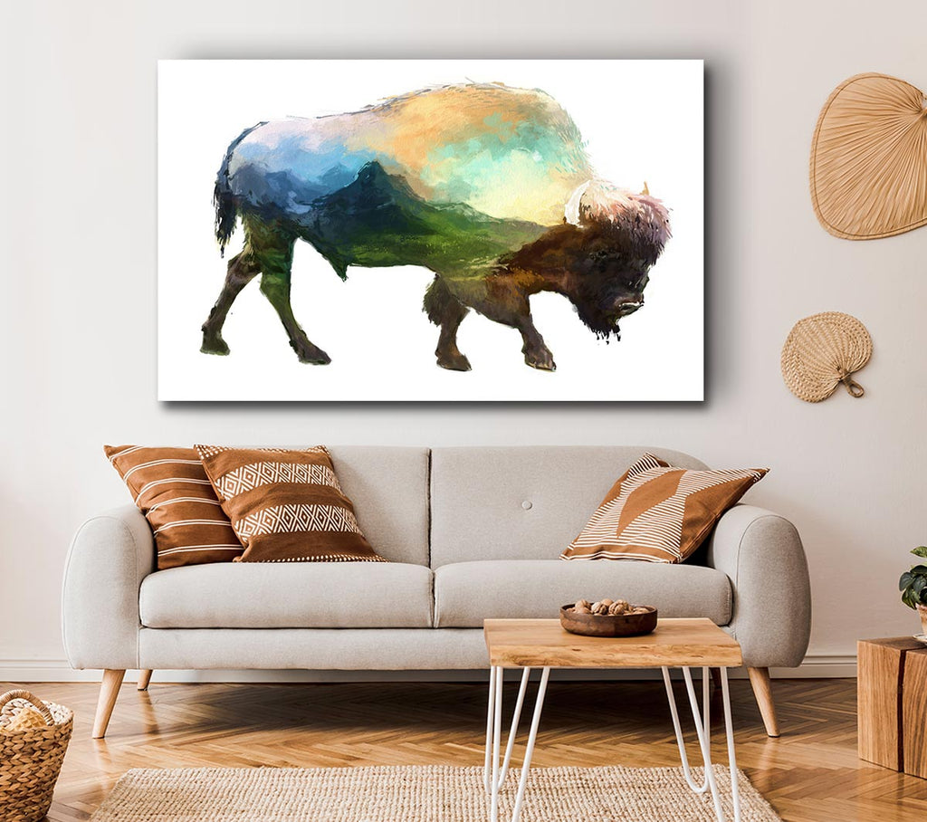 Picture of The Bison Of The Universe Canvas Print Wall Art
