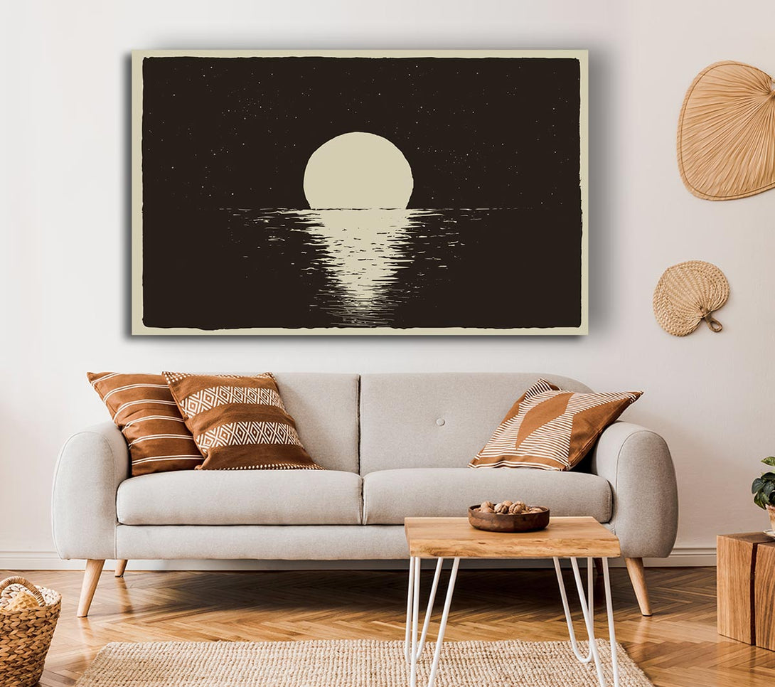 Picture of The Moon At Night Sea Canvas Print Wall Art