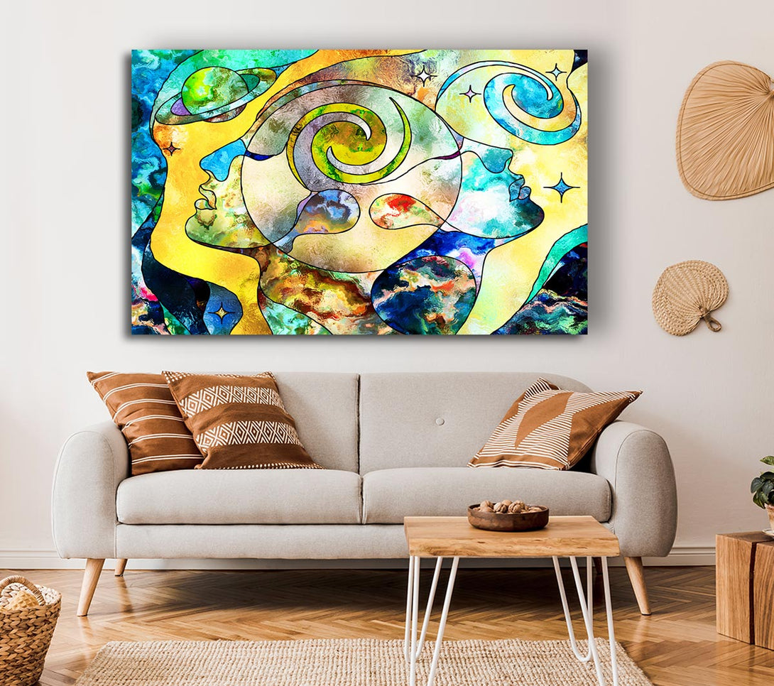 Picture of The Faces Of Time And Space Canvas Print Wall Art