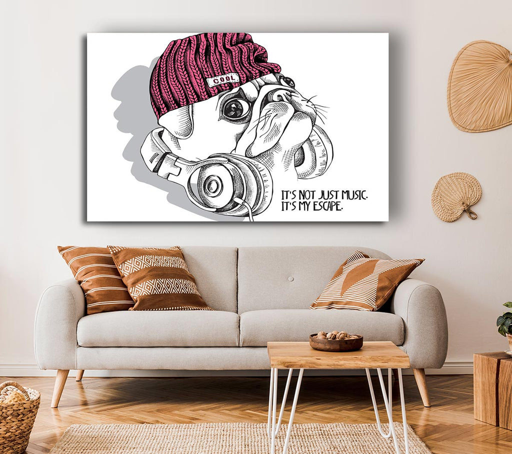 Picture of Pug Music Canvas Print Wall Art