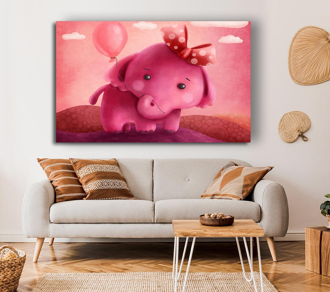 Picture of The Pink Elephant Balloon Canvas Print Wall Art