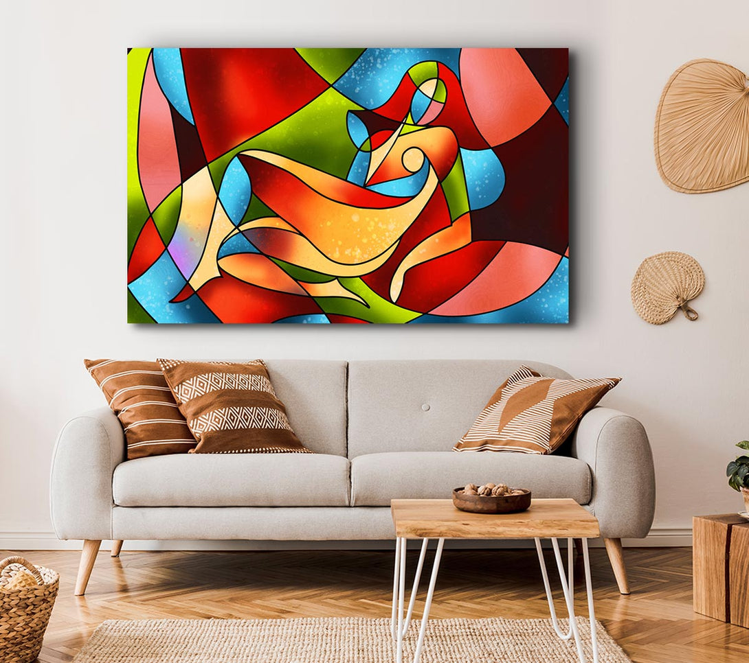 Picture of Stained Glass Abstract Canvas Print Wall Art