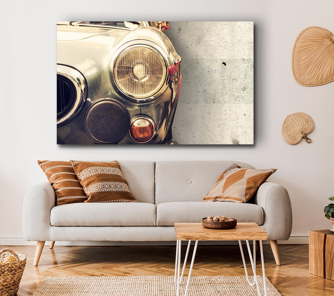 Picture of Close Up Classic Headlight Canvas Print Wall Art