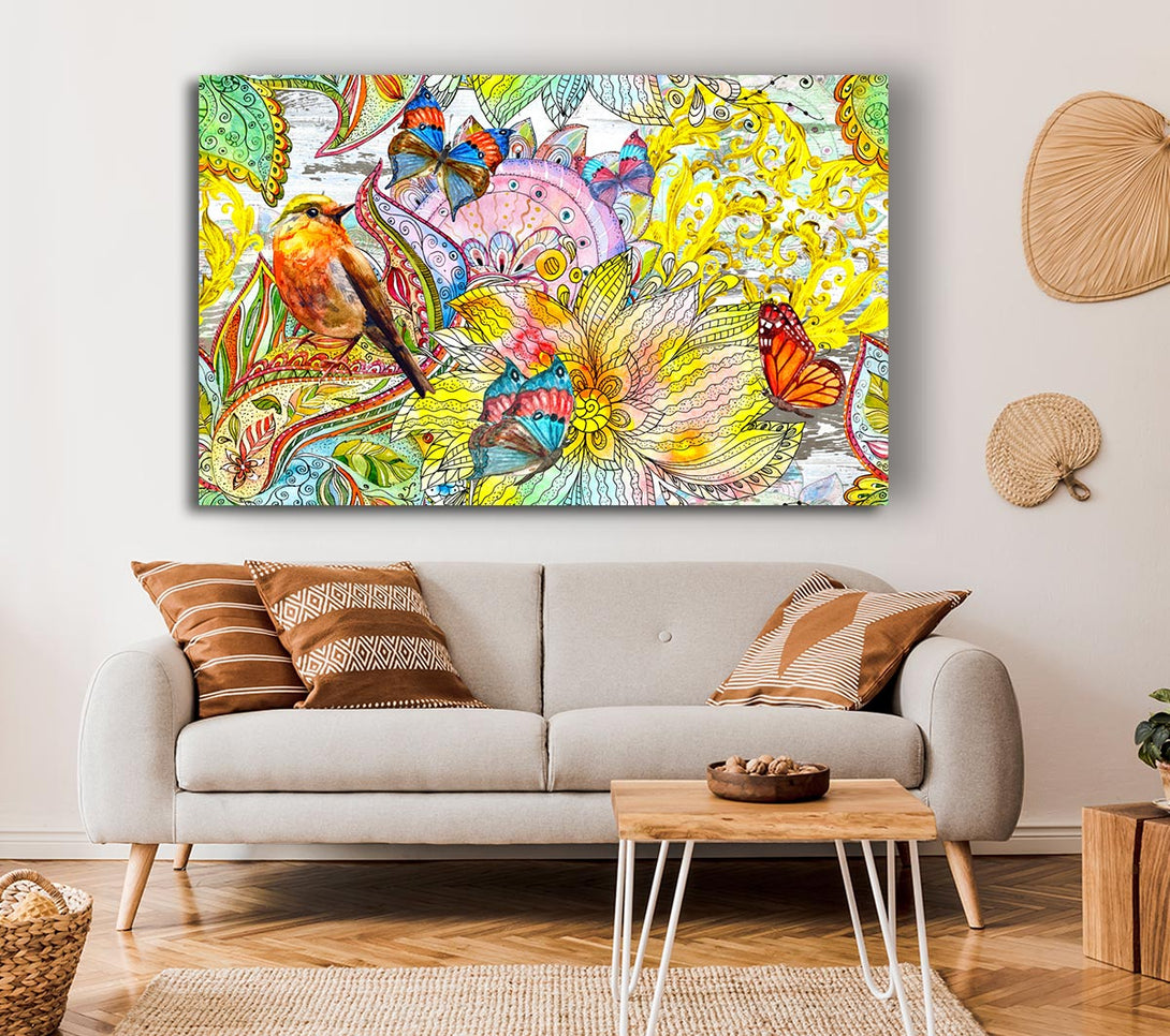 Picture of Beautiful Patterns Of India Butterflies Canvas Print Wall Art