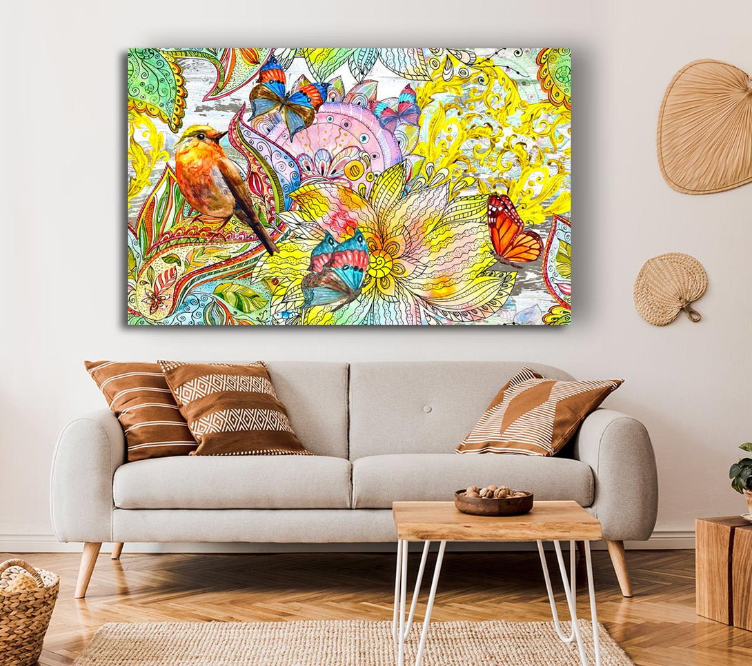  A Canvas Print of Beautiful Patterns Of India Butterflies Canvas Wall Art