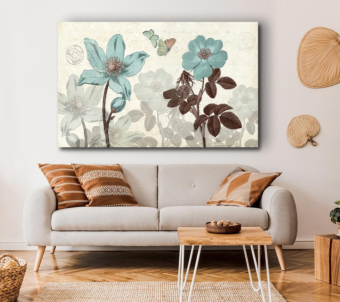 Picture of Blue Flower Stand Tall Canvas Print Wall Art