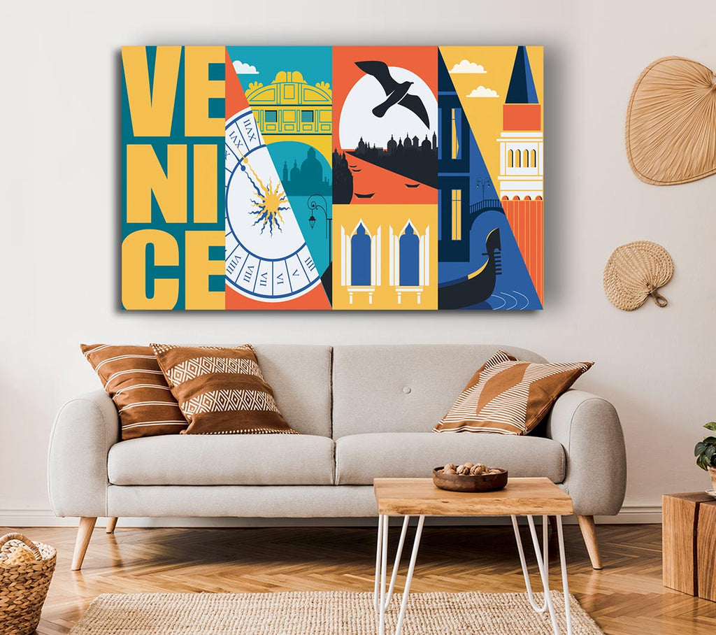 Picture of Venice Graphic Canvas Print Wall Art