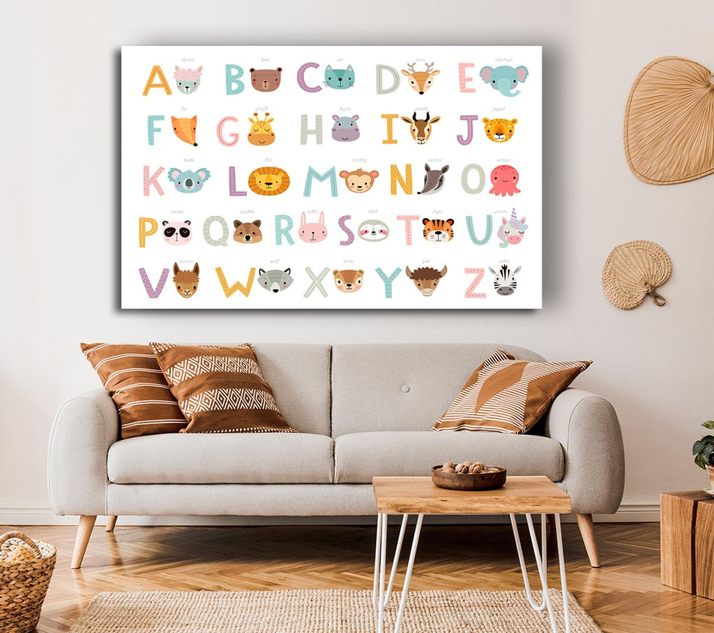 Picture of The Animal Alphabet Canvas Print Wall Art