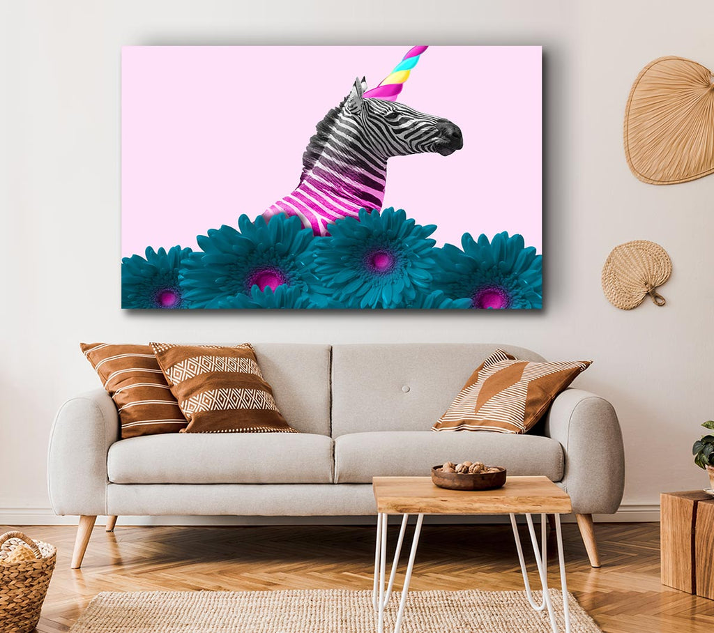 Picture of The Horned Zebra Canvas Print Wall Art