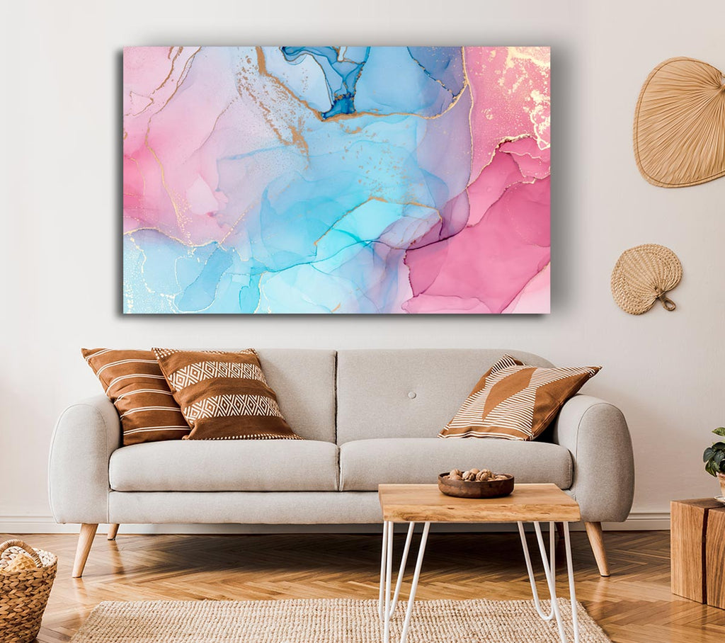 Picture of Pink And Blue Fusion Glitter Canvas Print Wall Art
