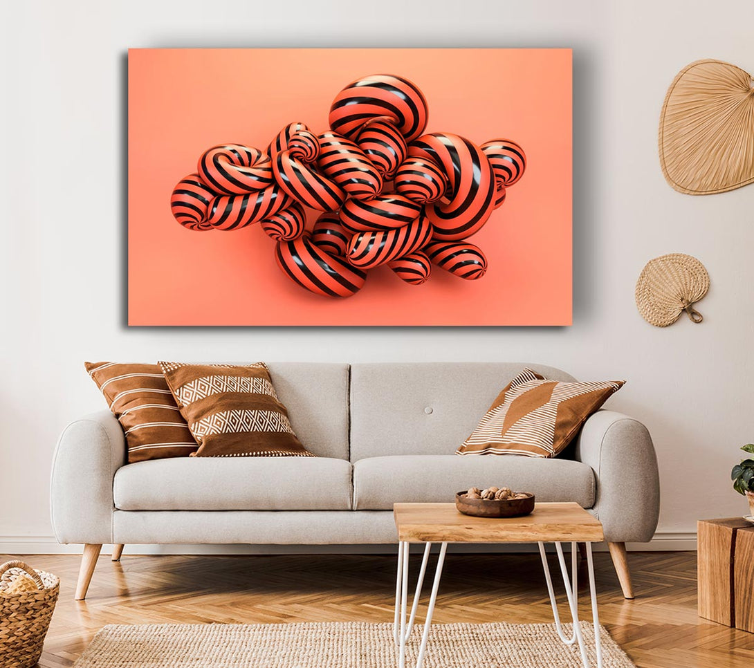Picture of Twisty Stripey Mess Canvas Print Wall Art