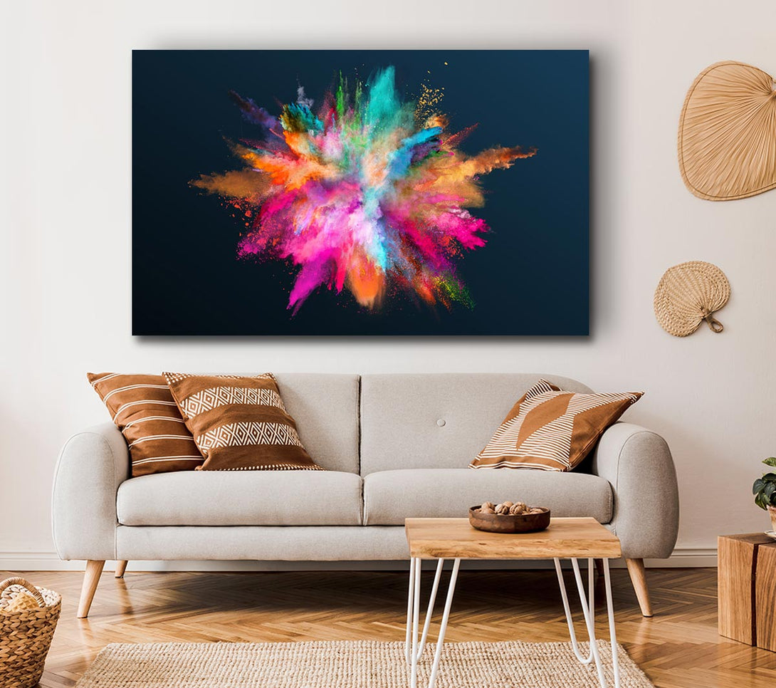 Picture of Explosion Of Paint Rainbow Canvas Print Wall Art