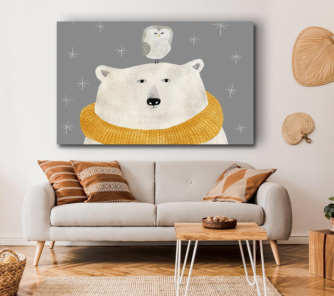  A Canvas Print of The Bear And The Owl Canvas Print