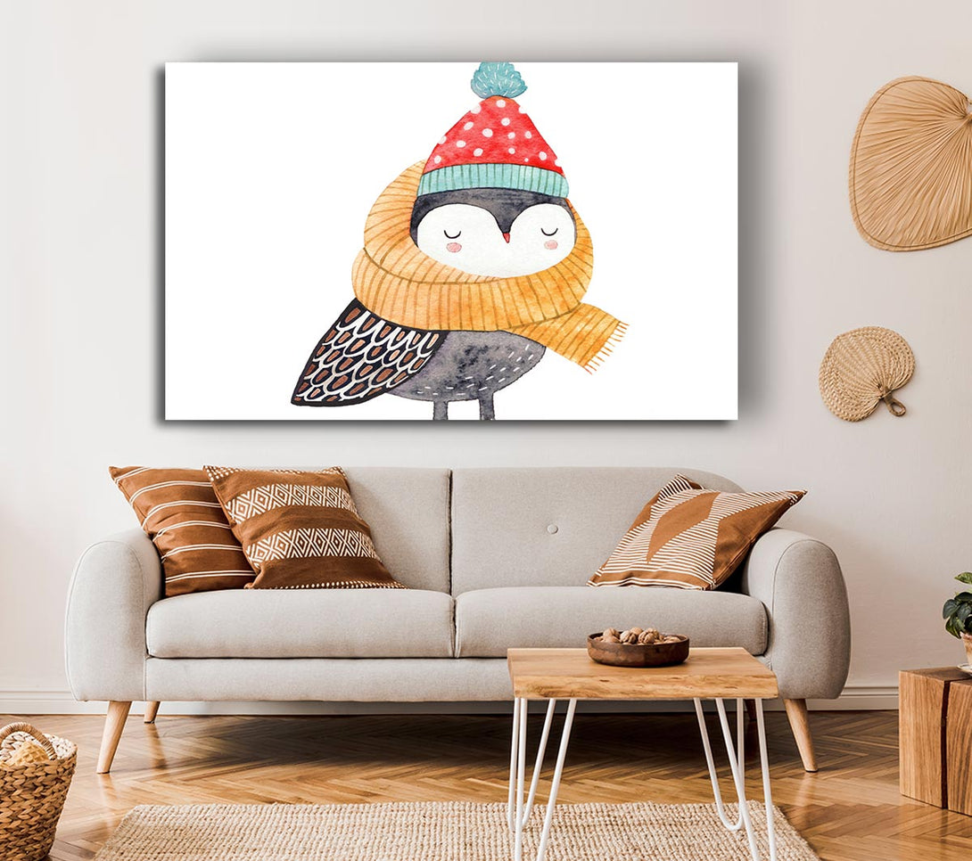 Picture of Ready For Winter Bird Canvas Print Wall Art