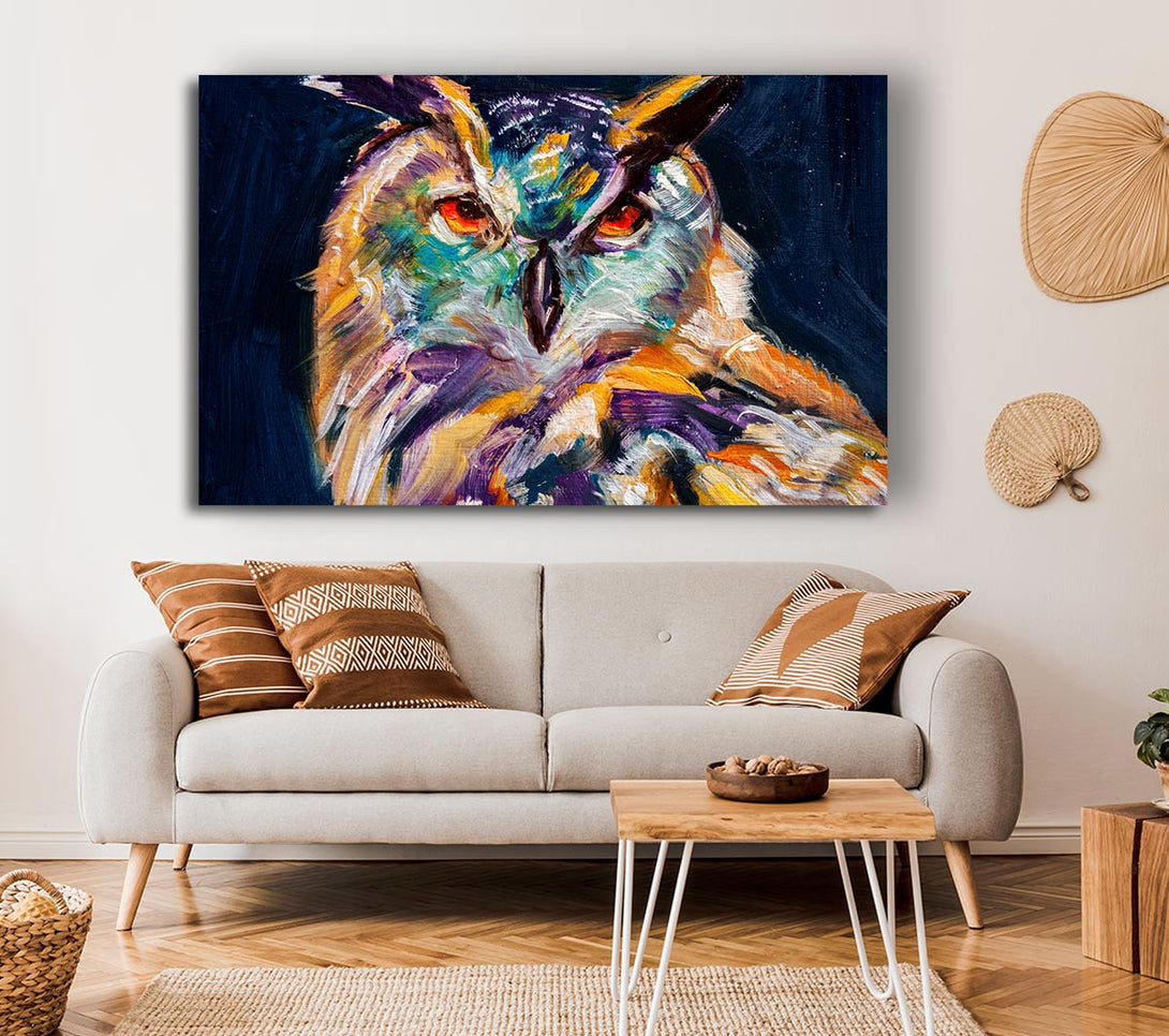 Picture of The Vivid Owl Stare Canvas Print Wall Art
