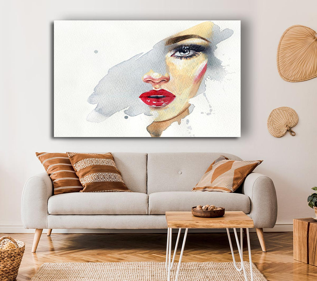 Picture of Washed Face Visual Canvas Print Wall Art