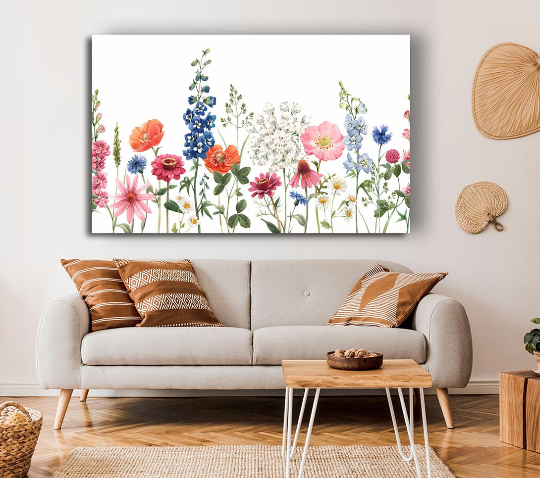 Picture of Flowers In The Meadow Canvas Print Wall Art