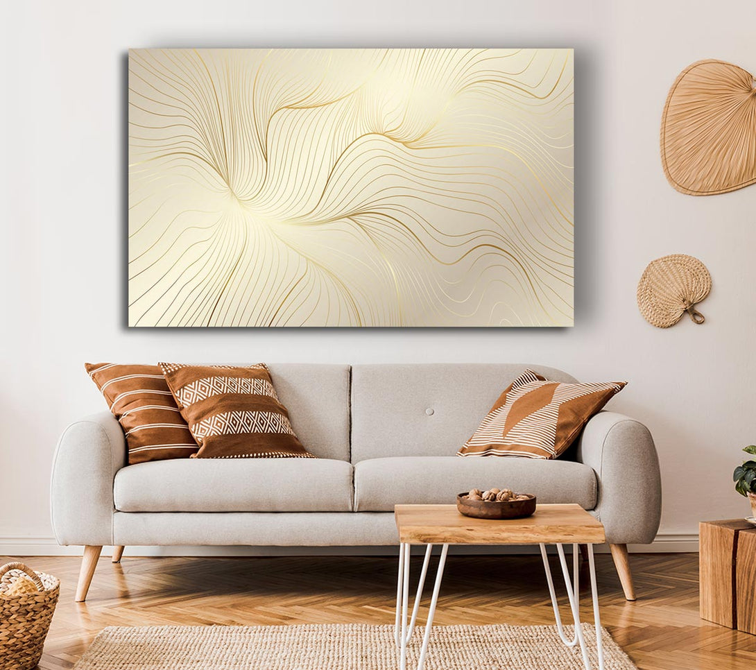 Picture of Gold Lines Of Power Canvas Print Wall Art