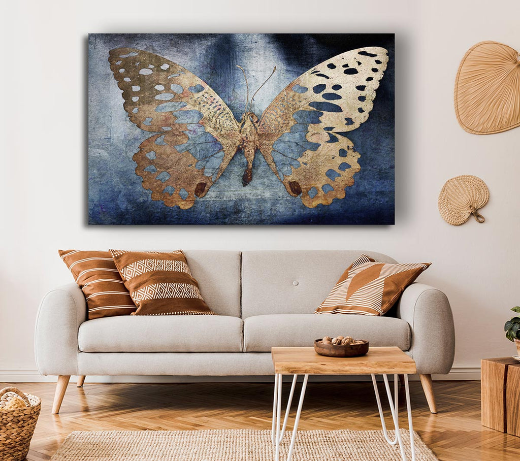 Picture of Gold Flake Butterfly Canvas Print Wall Art