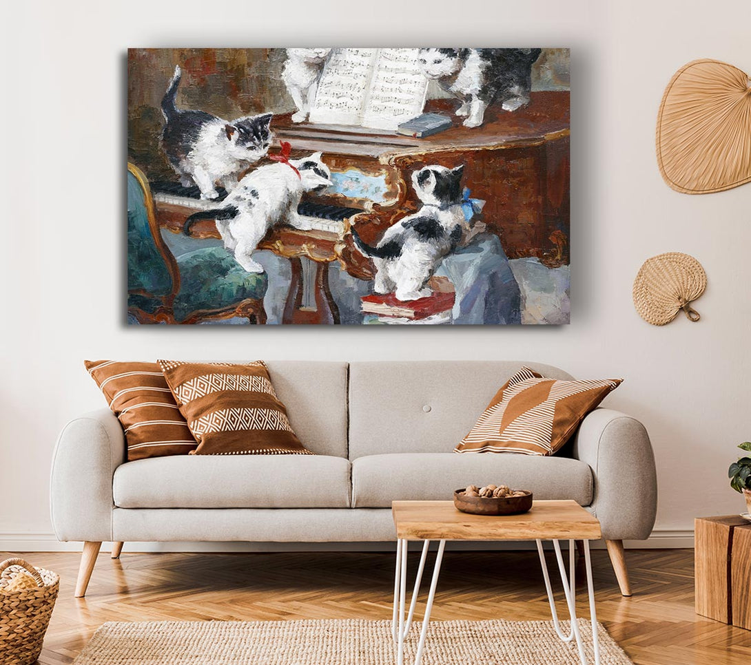 Picture of The Cats Play Piano Canvas Print Wall Art