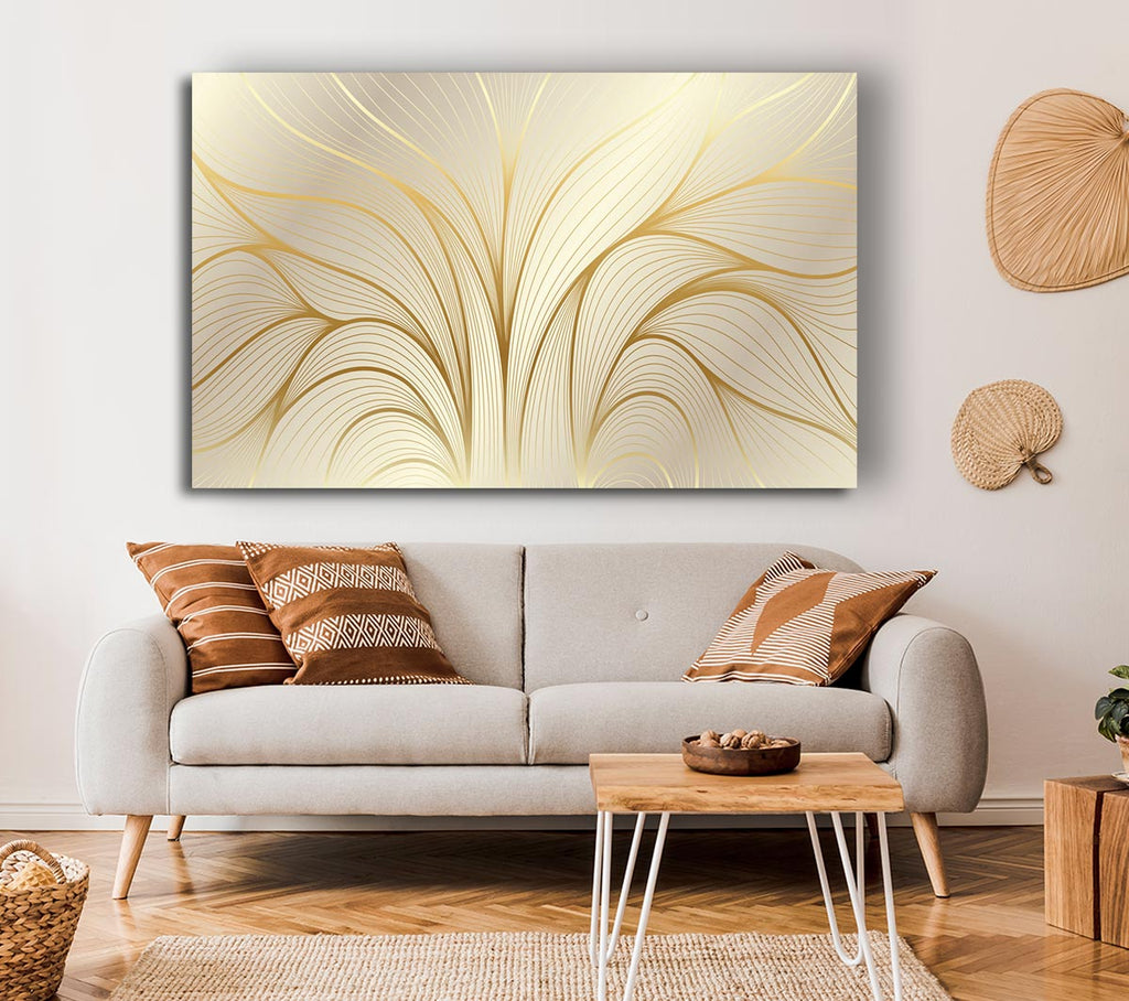 Picture of Gold Leaf Lines Canvas Print Wall Art