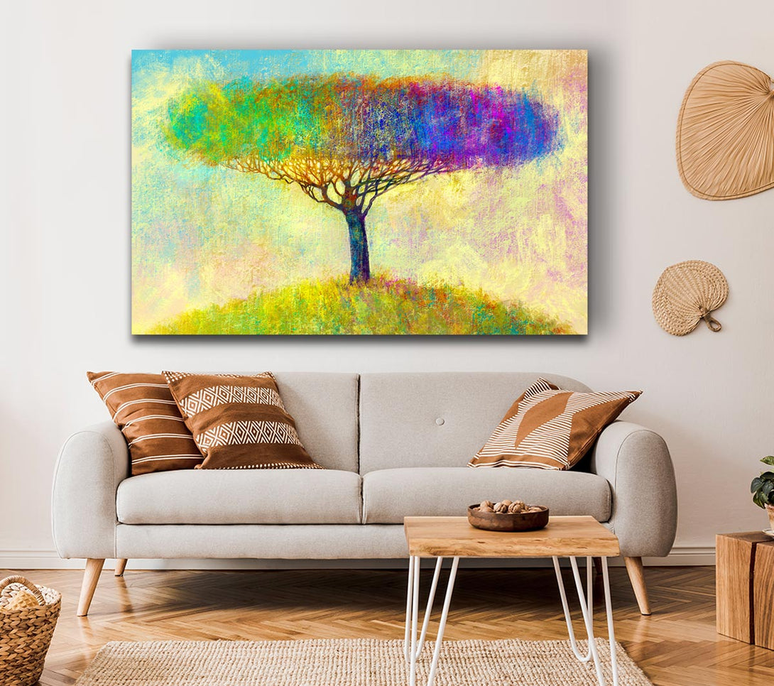  A Canvas Print of The Yellow To Blue Tree Canvas Wall Art