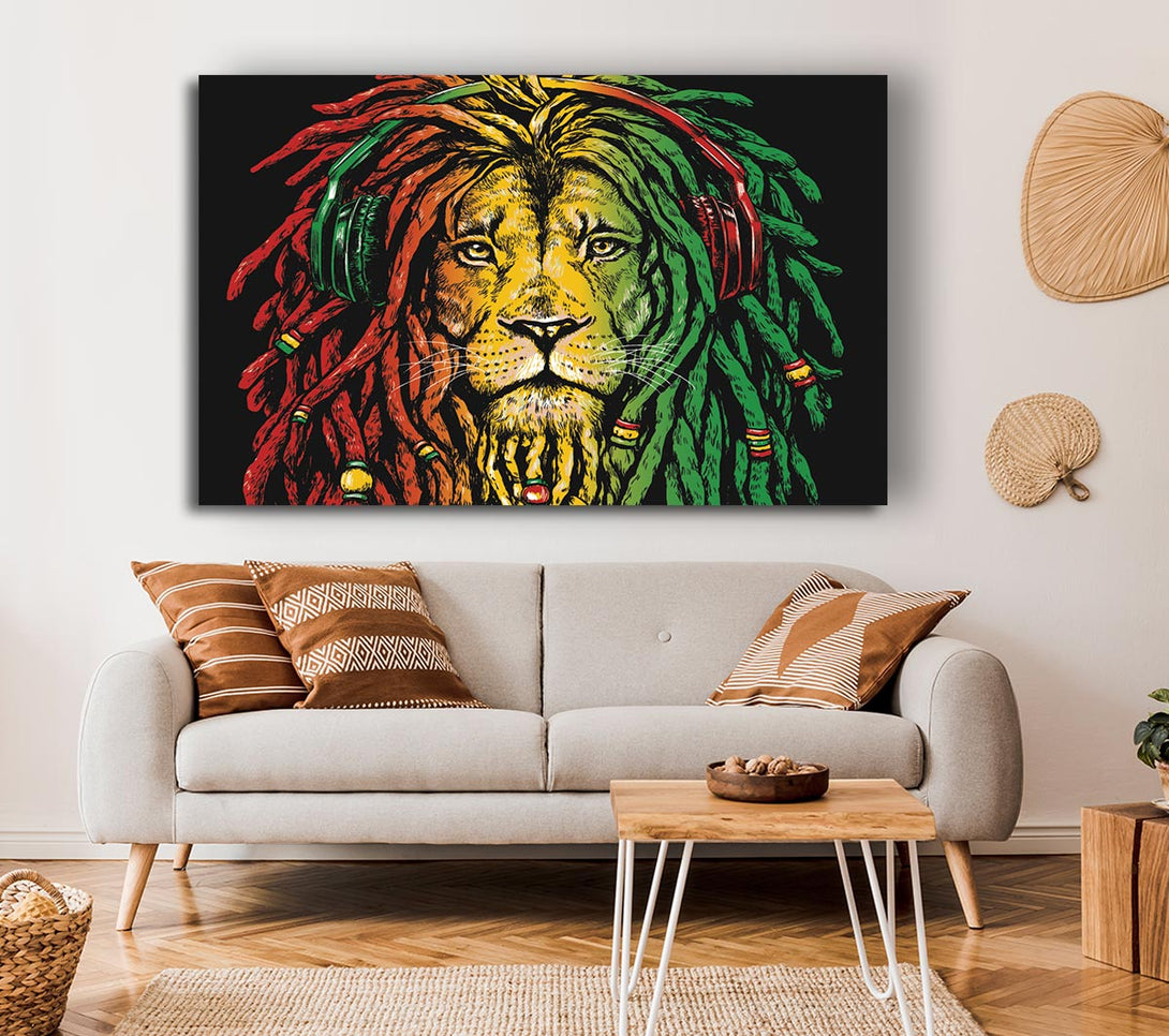 Picture of Rasta Lion Canvas Print Wall Art