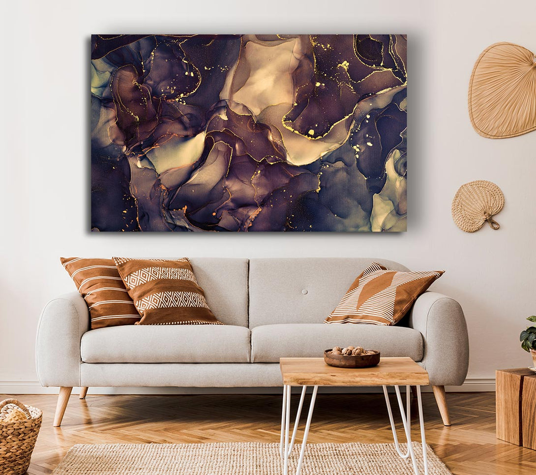 Picture of Smokey Chocolate Gold Canvas Print Wall Art