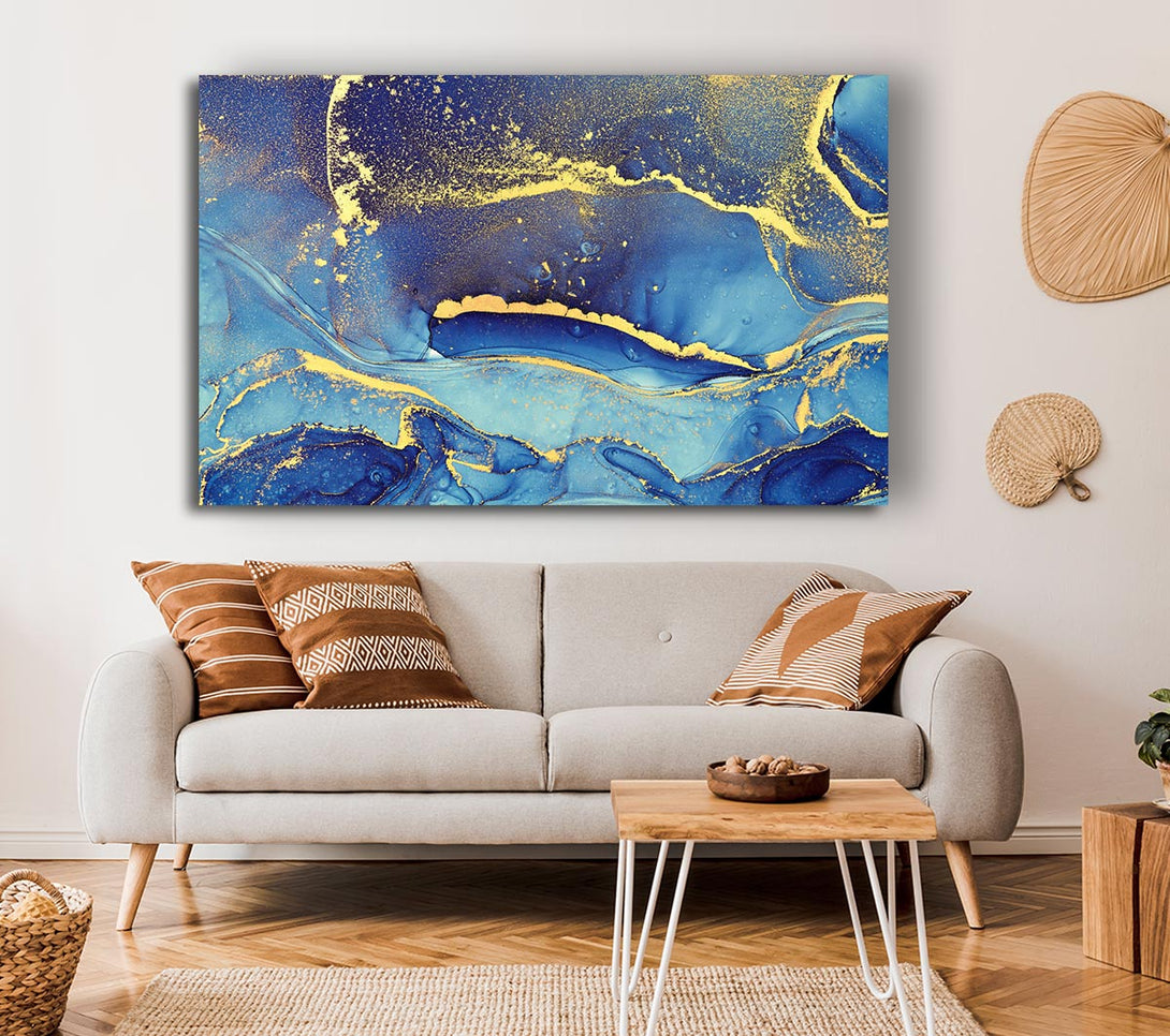 Picture of Deep Blueness Of Life Glitter Canvas Print Wall Art