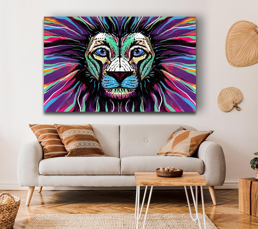 Picture of The Lion Rainbow Face Canvas Print Wall Art