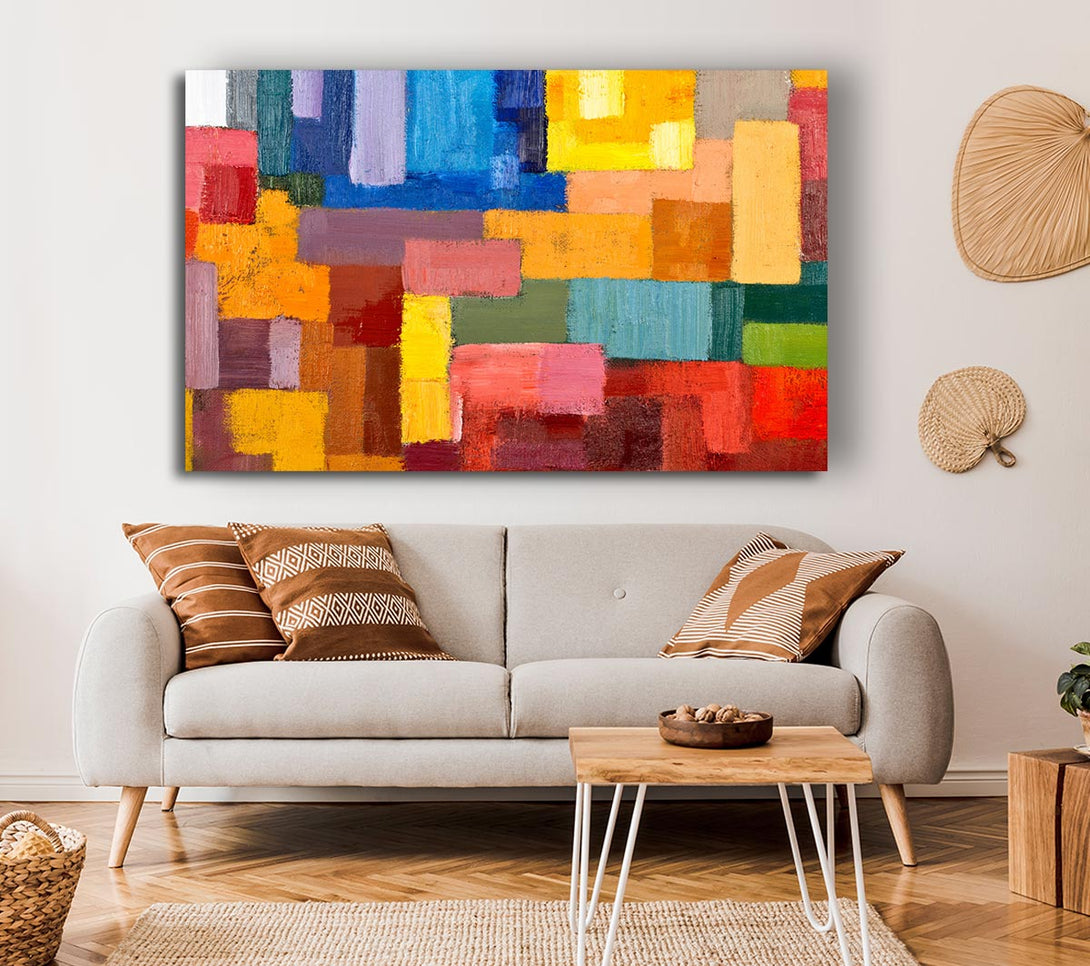  A Canvas Print of Patchwork Colours Mix Canvas Wall Art