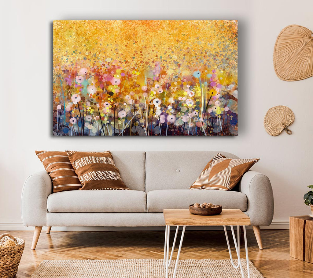 Picture of Dainty Flowers Field Canvas Print Wall Art