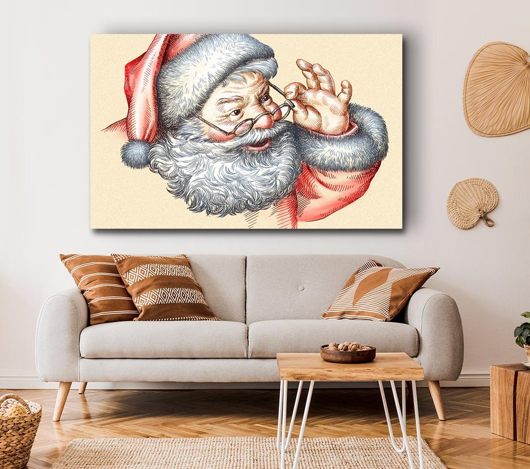 Picture of Santa Is Here Canvas Print Wall Art