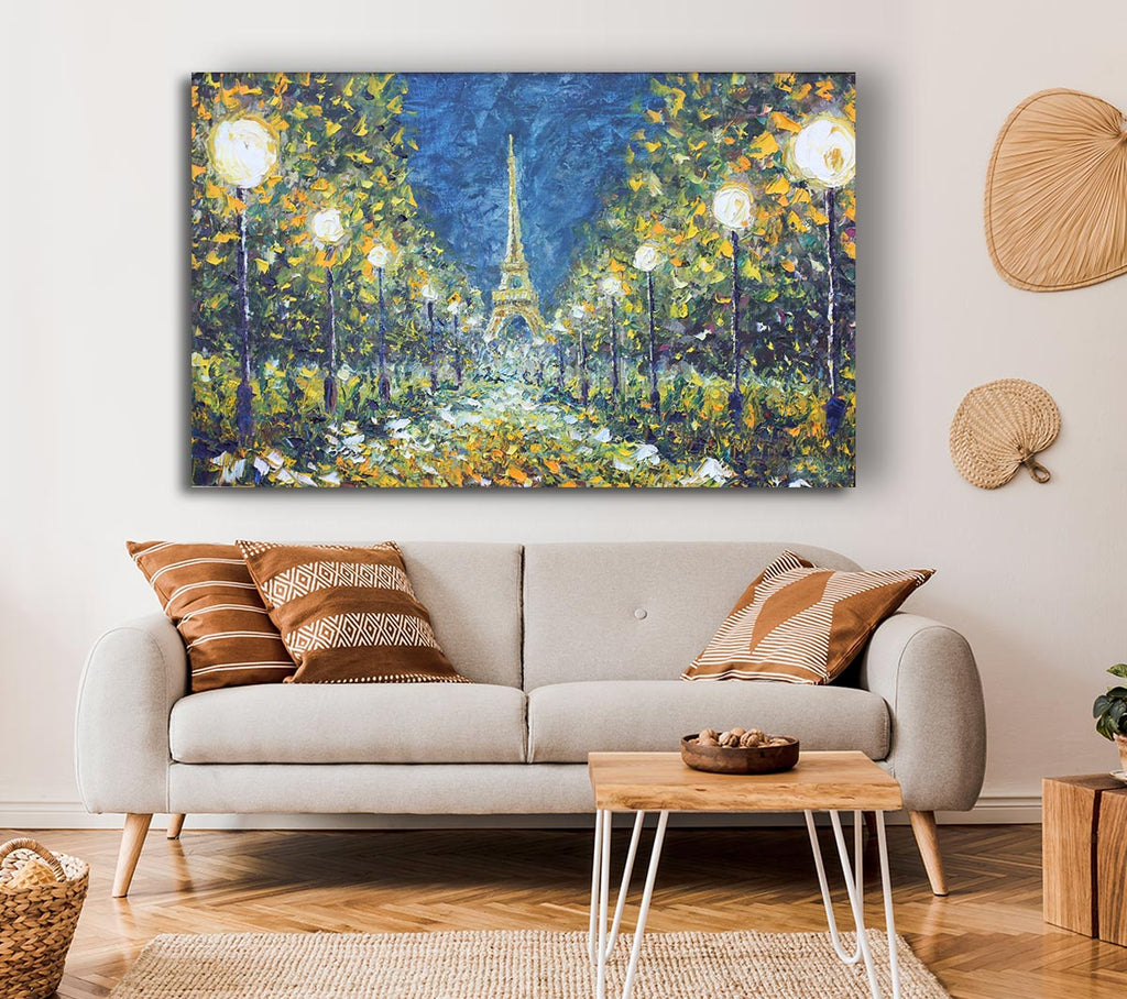 Picture of The Streetlights To Paris Canvas Print Wall Art