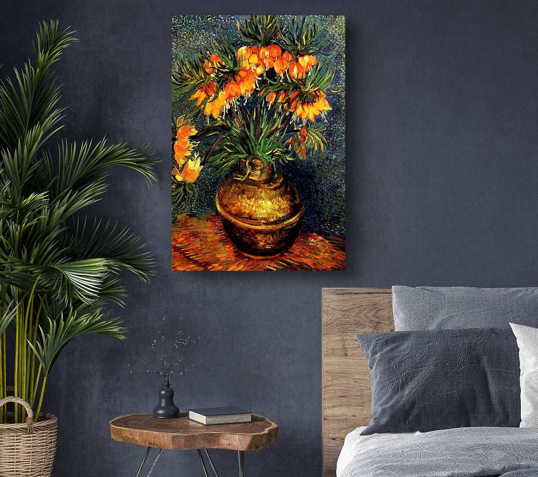 Picture of Van Gogh Fritillaries In A Copper Vase Canvas Print Wall Art