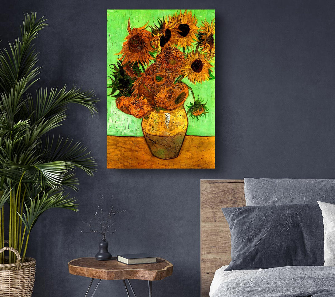 Picture of Van Gogh Still Life Vase With Twelve Sunflowers 2 Canvas Print Wall Art