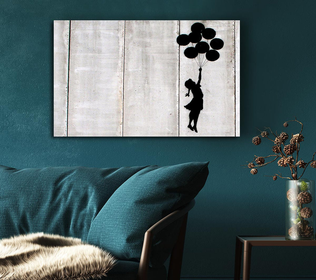 Picture of Balloon Girl Fly Canvas Print Wall Art