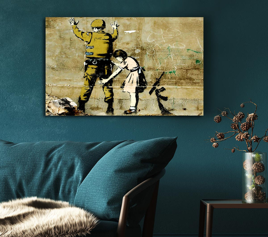 Picture of Child Searching Soldier Canvas Print Wall Art