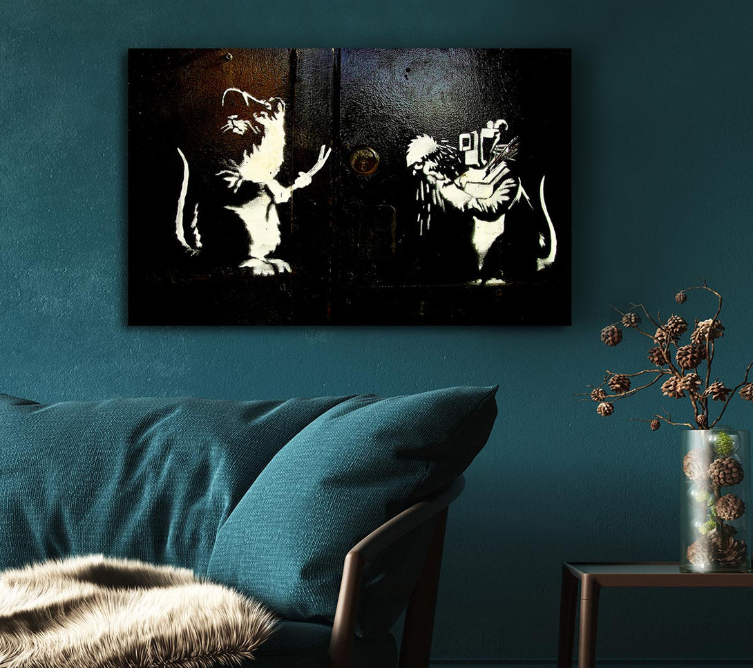  A Canvas Print of Banksy Crooked Rats Canvas Wall Art