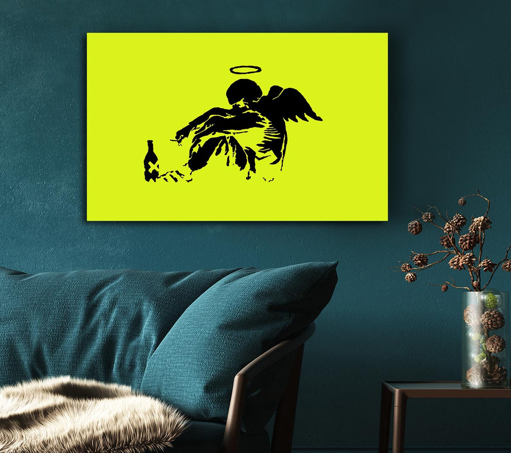 Picture of Fallen Angel Lime Canvas Print Wall Art